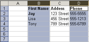 Use Cntrl Key to Select Specific Columns, Rows, Cells