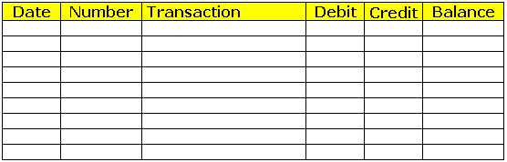 excel checkbook register