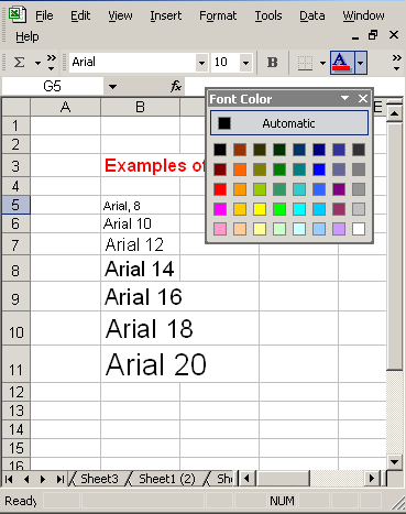 arial font example