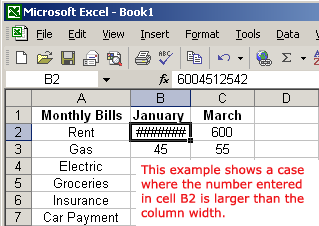 Excel XP Changing Column Width and Row Height