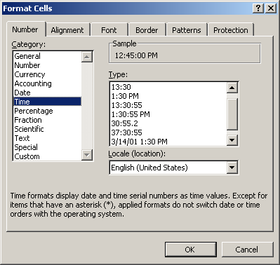 The Number Tab on the Format Cells Dialog Box