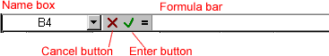 The Excel XP Formula Bar