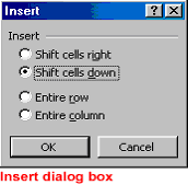 Insert Dialog Box