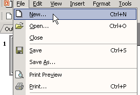 Click file, choose New