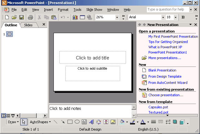 PowerPoint window in outline view