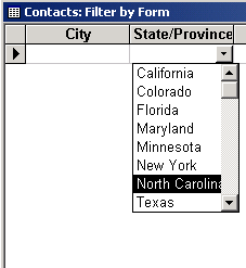 State/Province drop-down List