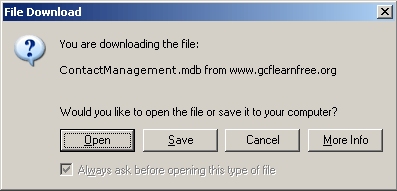 File Download Dialog Box