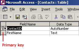 Primary Key in a Table