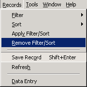 Remove Filter/Sort option in the Records Menu