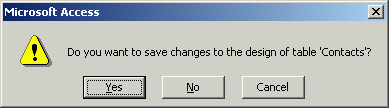 Confirm Save Dialog Box