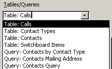 Tables/Queries drop-down in Simple Query Wizard