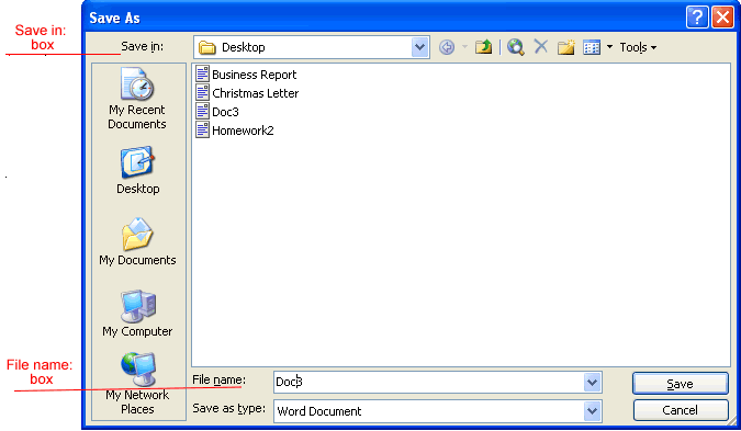 Word 2003: Save and Save As