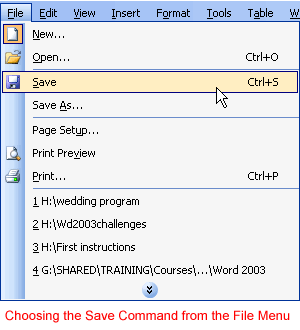 save button in microsoft word