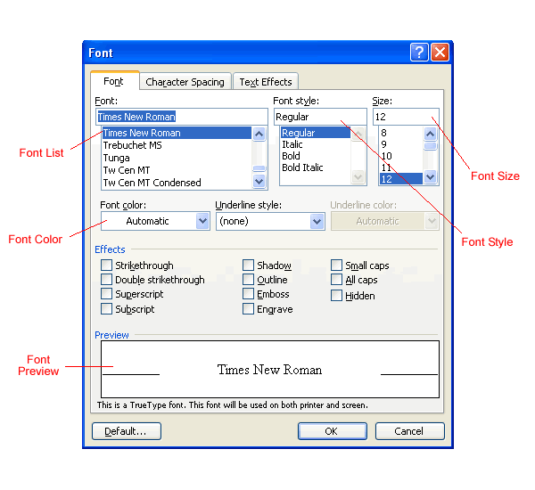 cool fonts for microsoft word 2003