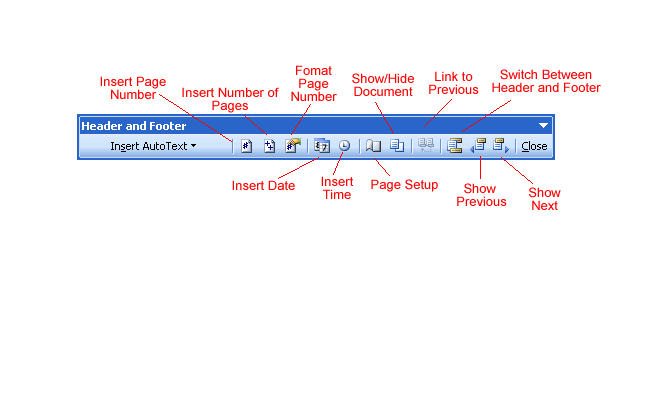 2003 word headers different first page