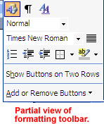 view toolbar in word