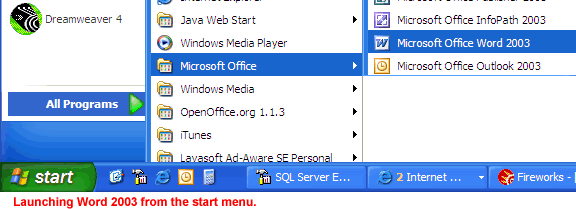 Office 2003 Basics: Opening and Closing an Office 2003 Program