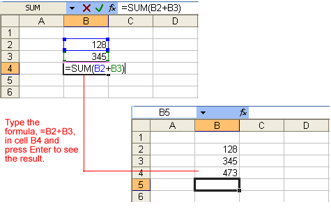 microsoft excel formulas addition