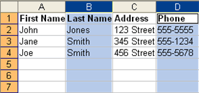 Use Cntrl Key to Select Specific Columns, Rows, Cells