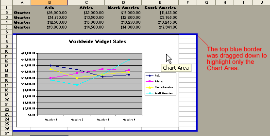 excel chart text box will not print