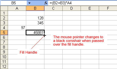 excel for mac 2008 fill handle