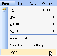 Format and Style Menu Selections