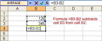 what formula to use to subtract in excel