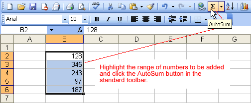 AutoSum Button