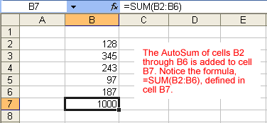 AutoSum of a Range