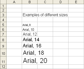 Font Size Examples