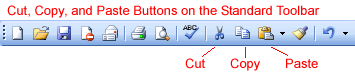 Cut, Copy, Paste Buttons on Standard Toolbar