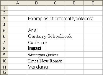 Typeface Examples