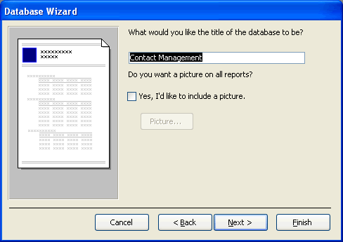 Database Wizard - Screen 5