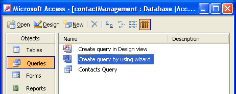 Create Query Selection Under the Queries Palette