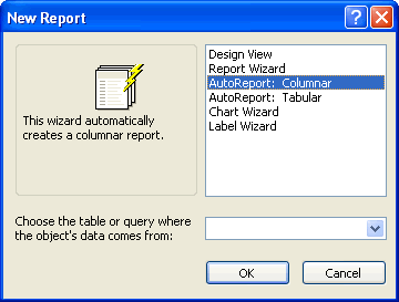 Columnar Report Sample in Wizard