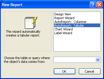 Tabular Report Sample in Wizard