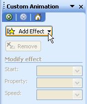 Add Effect button activated
