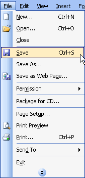 Click File, Choose Save