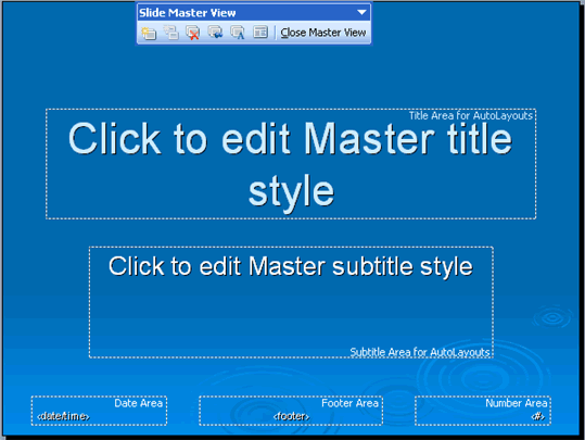 Master Slide elements