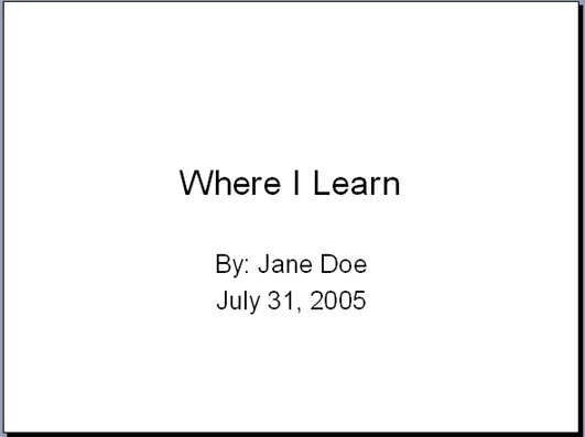 Where I Learn Example