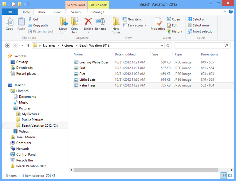 how to create a file folder windows 8