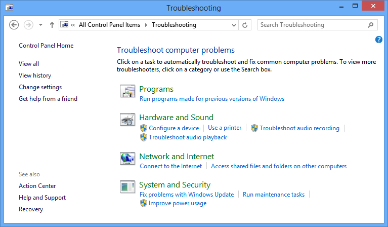 beveiligingsopties in alleen Windows 8