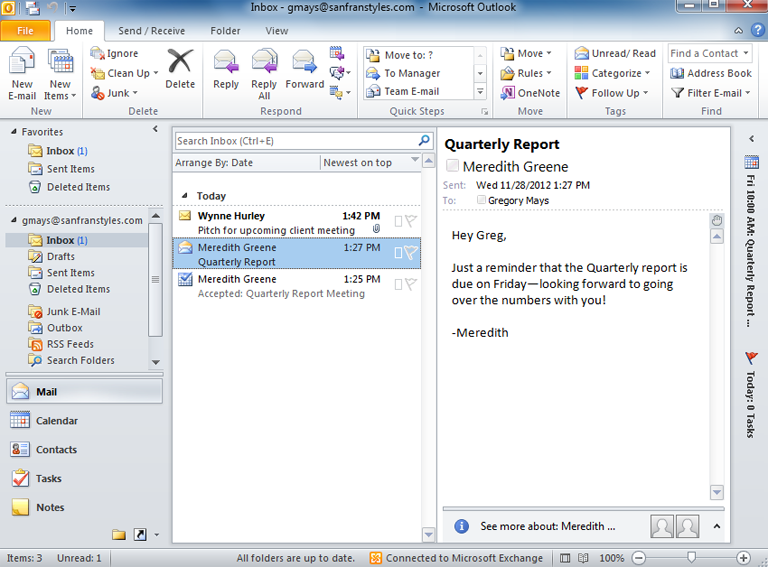 how to use tasks in outlook 2010