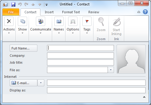 open outlook contacts