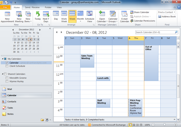 Outlook 2010 Managing Your Calendars