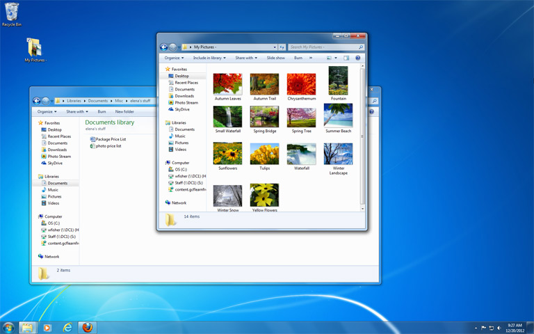 computer windows 7 desktop icons